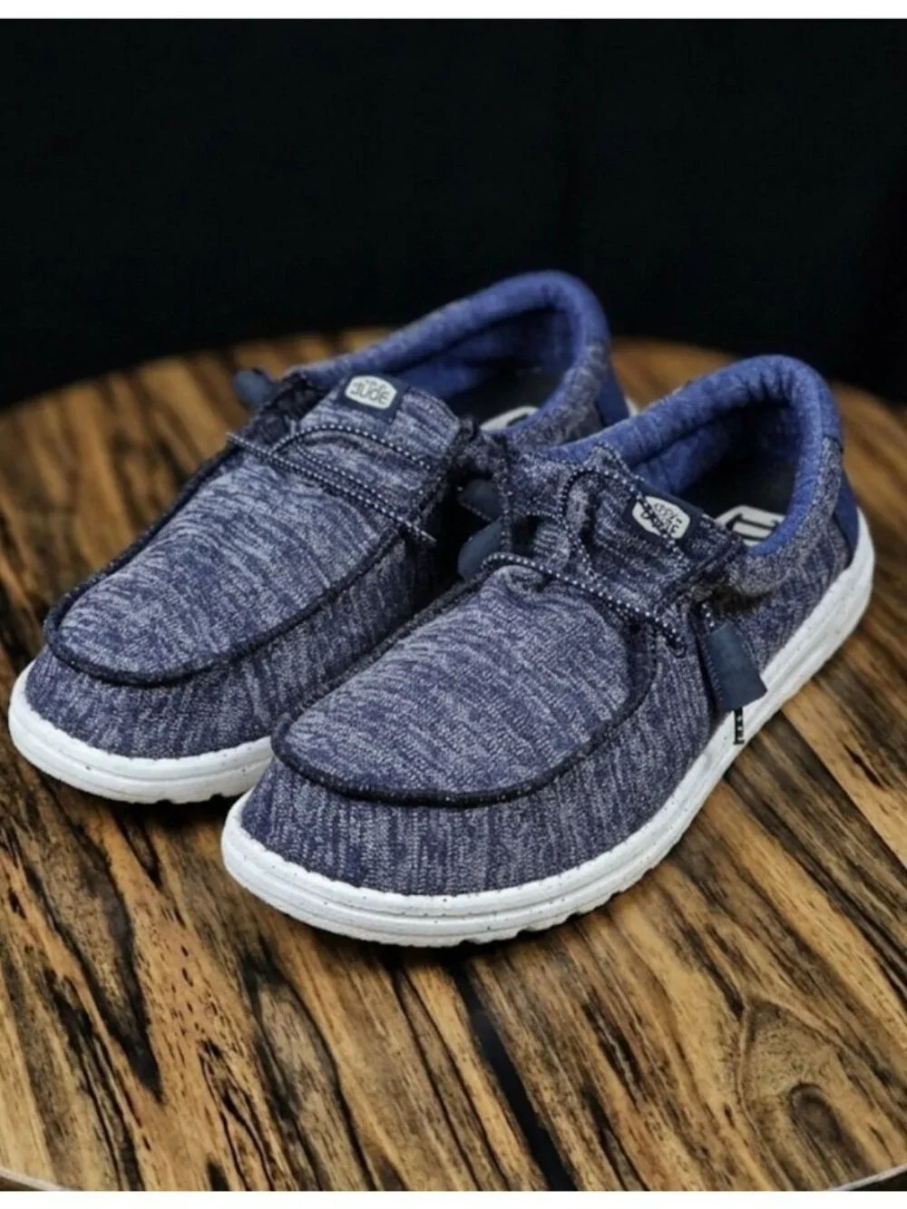 Hey Dude Wally Sport Knit Blue Lightweight Moc Toe Slip On Shoes Men Size 9